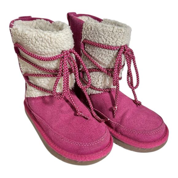 Koolaburra by UGG Pink Girls Youth Sheepskin Snow Boots Size 12 Winter 1124110K - Picture 2 of 7